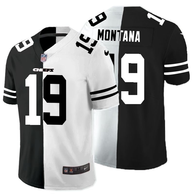 Kansas City Chiefs Joe Montana 19 Nfl 2020 Black And White Jersey