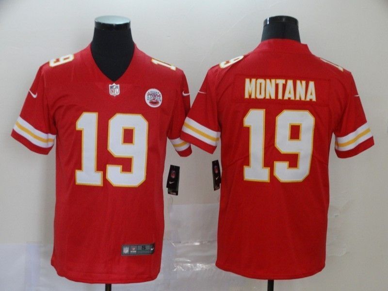 Kansas City Chiefs Joe Montana 19 Nfl 2020 Red Orange Jersey
