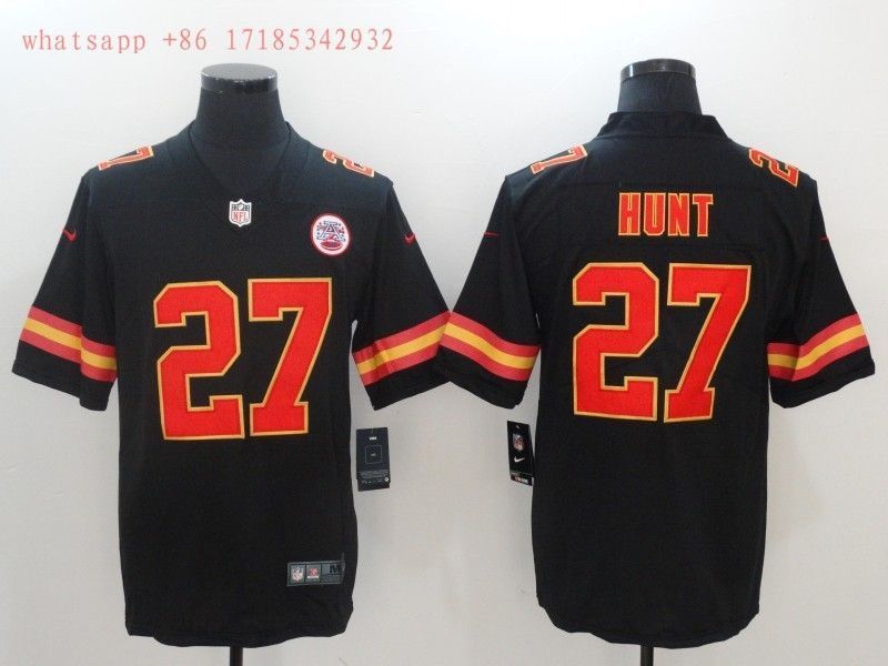 Kansas City Chiefs Kareem Hunt 27 Nfl Black Jersey Jersey