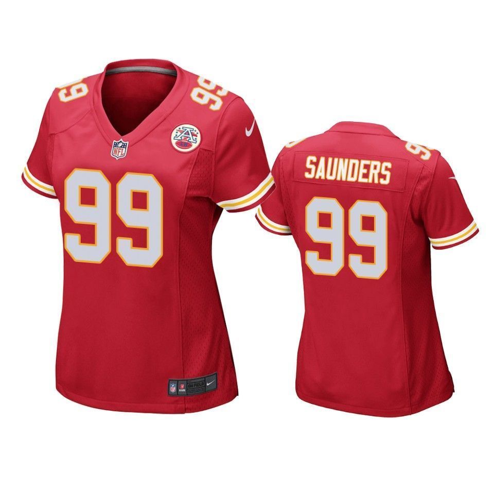Kansas City Chiefs Khalen Saunders 2019 Nfl Draft Red Game Womens Jersey