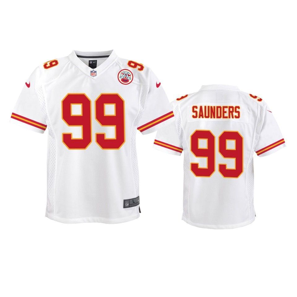Kansas City Chiefs Khalen Saunders 2019 Nfl Draft White Game Youth Jersey