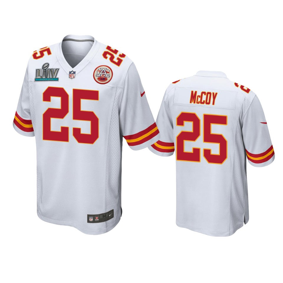 Kansas City Chiefs Lesean Mccoy White Super Bowl Liv Game Jersey