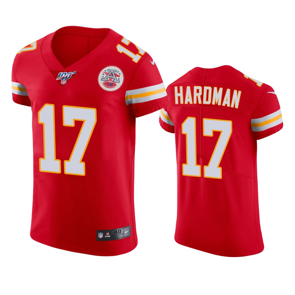 Kansas City Chiefs Mecole Hardman Red 100th Season Vapor Elite Jersey