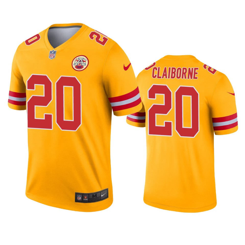 Kansas City Chiefs Morris Claiborne Gold Inverted Legend Jersey