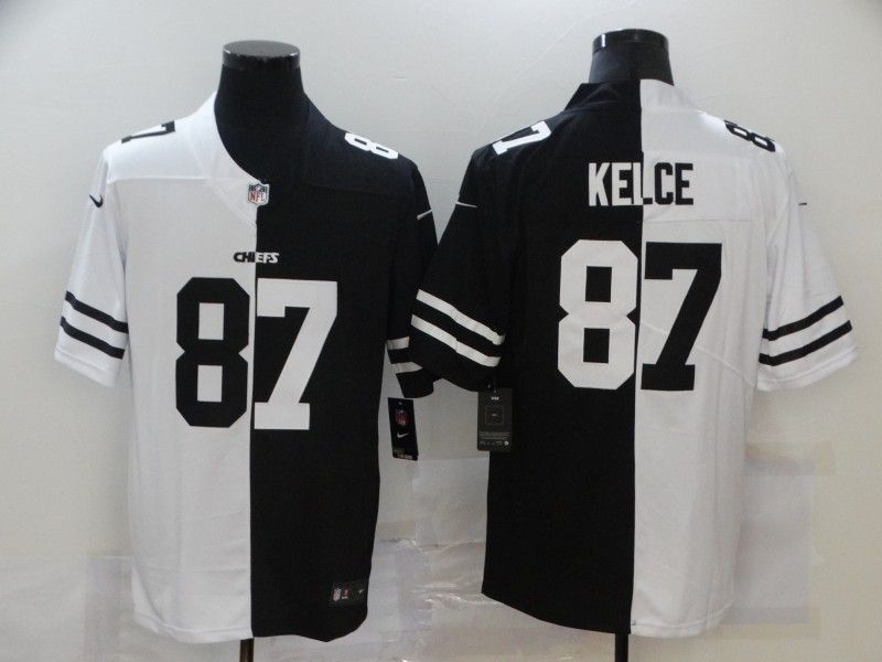 Kansas City Chiefs Travis Kelce 87 Nfl 2020 Black And White Jersey