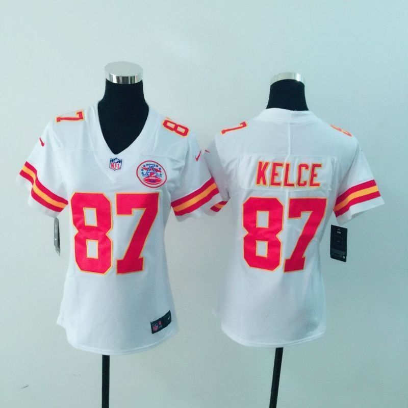 Kansas City Chiefs Travis Kelce 87 Nfl 2020 White Womens Jersey