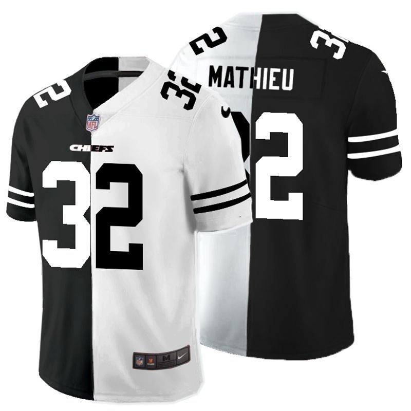 Kansas City Chiefs Tyrann Mathieu 32 Nfl 2020 Black And White Jersey