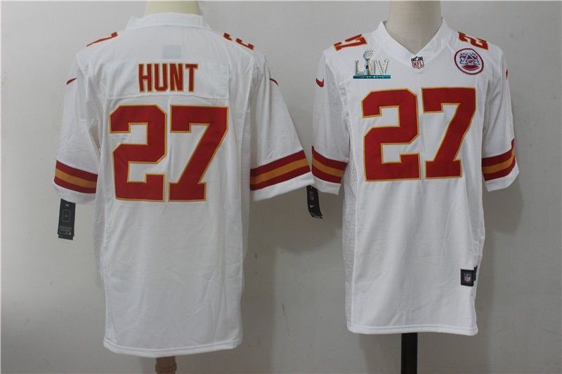 Kareem Hunt 27 Kansas City Chiefs 2020 Nfl White Jersey Jersey