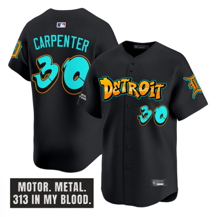 Kerry Carpenter Jersey #30 Detroit Tigers Graffiti Motor City Edition