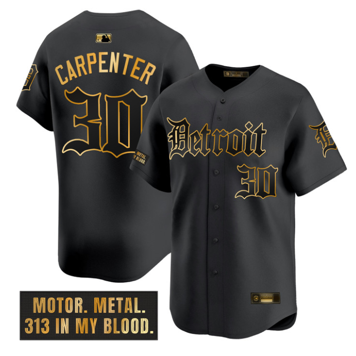 Kerry Carpenter Jersey #30 Detroit Tigers Motor Gothic Edition