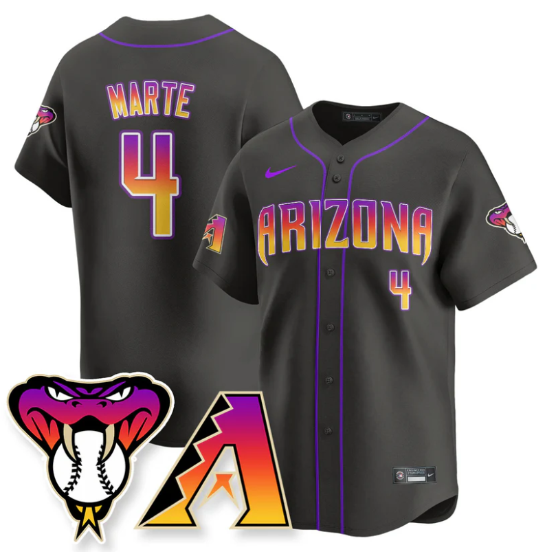 Ketel Marte Jersey #4 Arizona Diamondbacks 2025 City Connect Concept Stitched Bl