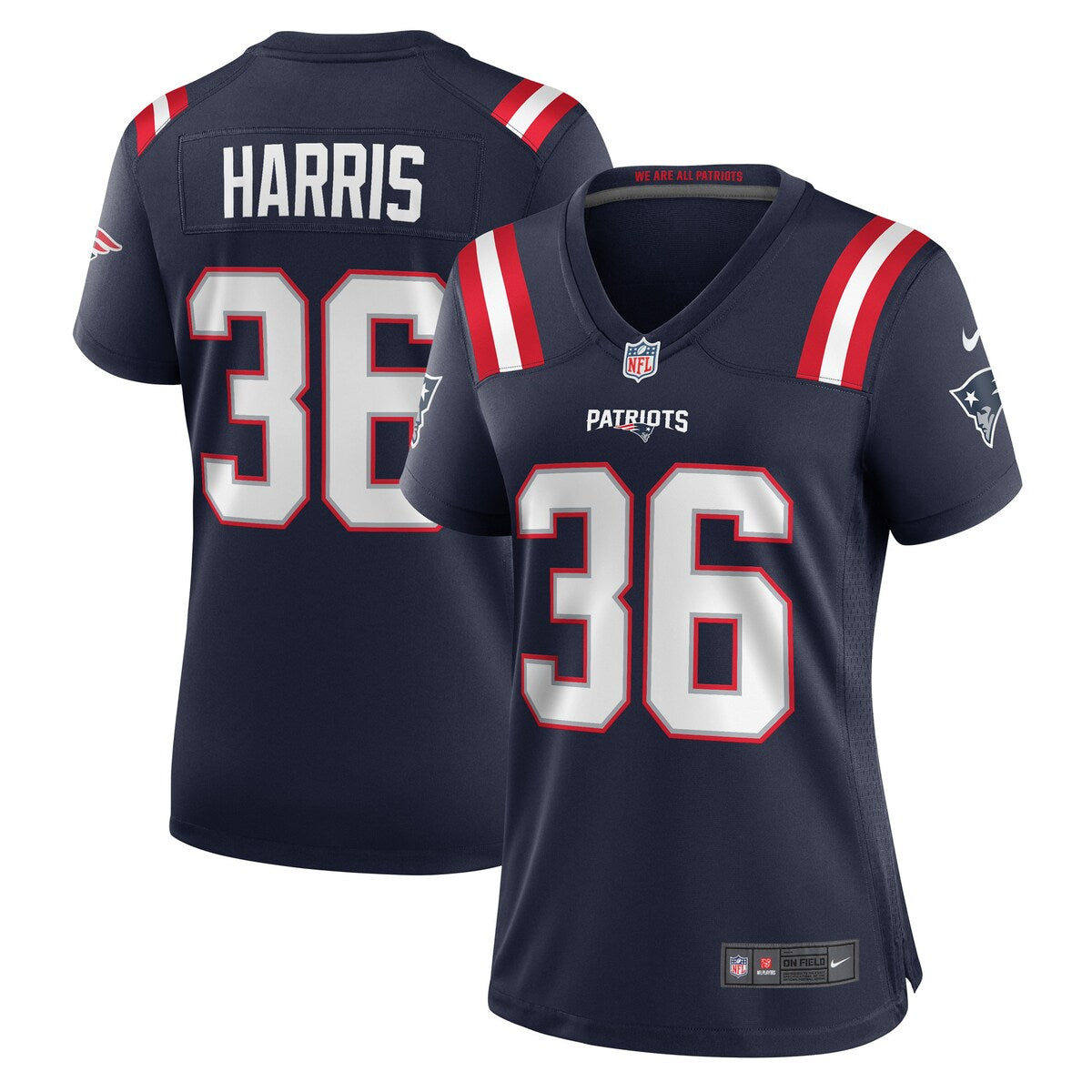 Kevin Harris New England Patriots Nike Womens Game Player Jersey Navy