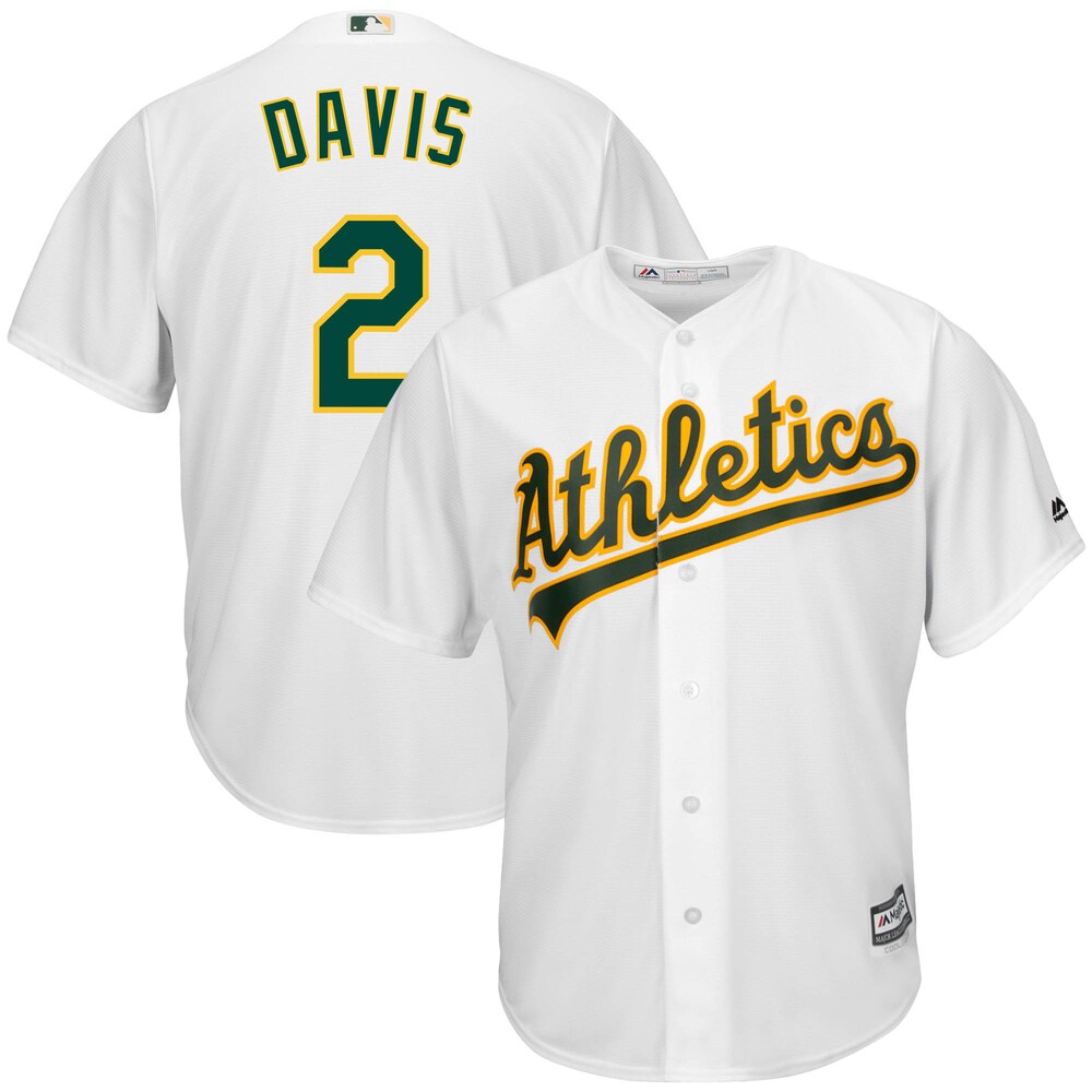 Khris Davis Oakland Athletics Majestic Home Official Cool Base Player Jersey White