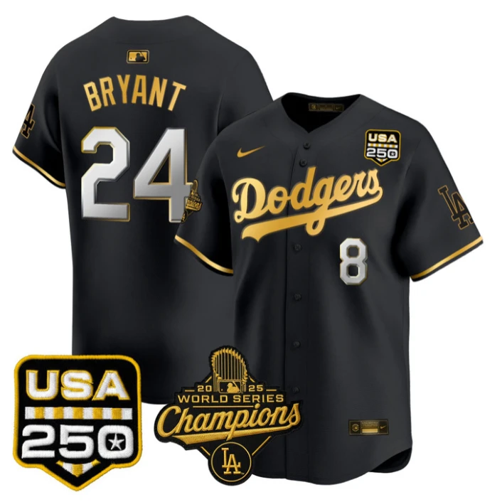 Kobe Bryant Jersey #8 Dodgers 2025 World Series Champions 250 USA Stitched