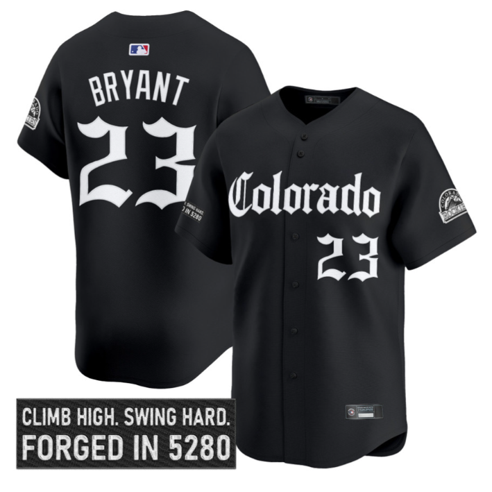Kris Bryant Jersey #23 Colorado Rockies Gothic Mile High Shadows Edition