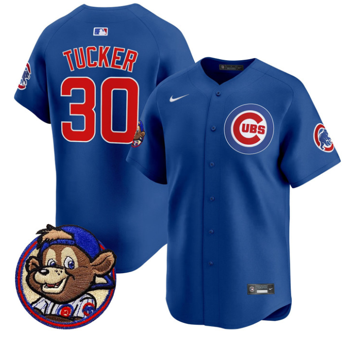 Kyle Tucker Jersey #30 Chicago Cubs Clark Patch Vapor Premier Limited Stitched R
