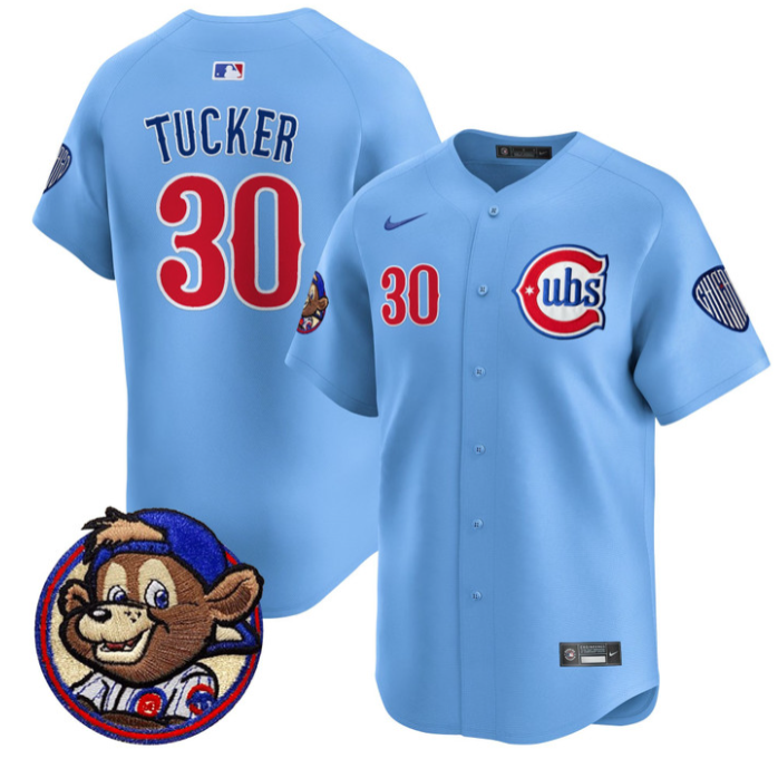 Kyle Tucker Jersey #30 Chicago Cubs Clark Patch Vapor Premier Limited Stitched