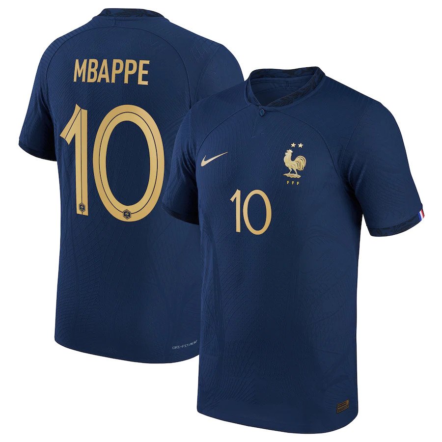 Kylian Mbappe France National Team Nike 202223 Home Vapor Match Player Jersey Navy