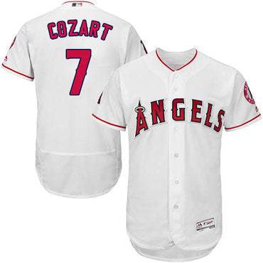La Angels Of Anaheim 7 Zack Cozart White Flexbase Authentic Collection Stitched Mlb Jersey
