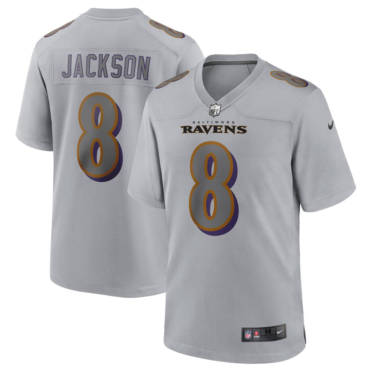 Lamar Jackson Baltimore Ravens Nike Atmosphere Fashion Game Jersey Gray