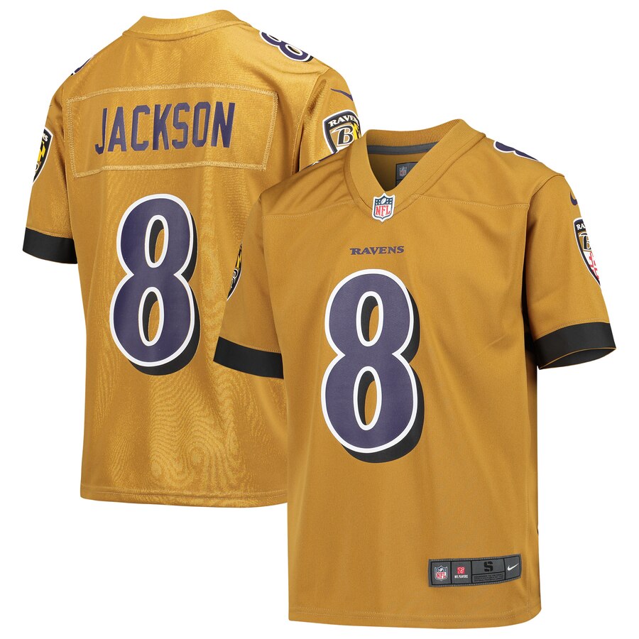 Lamar Jackson Baltimore Ravens Nike Youth Inverted Game Jersey Gold