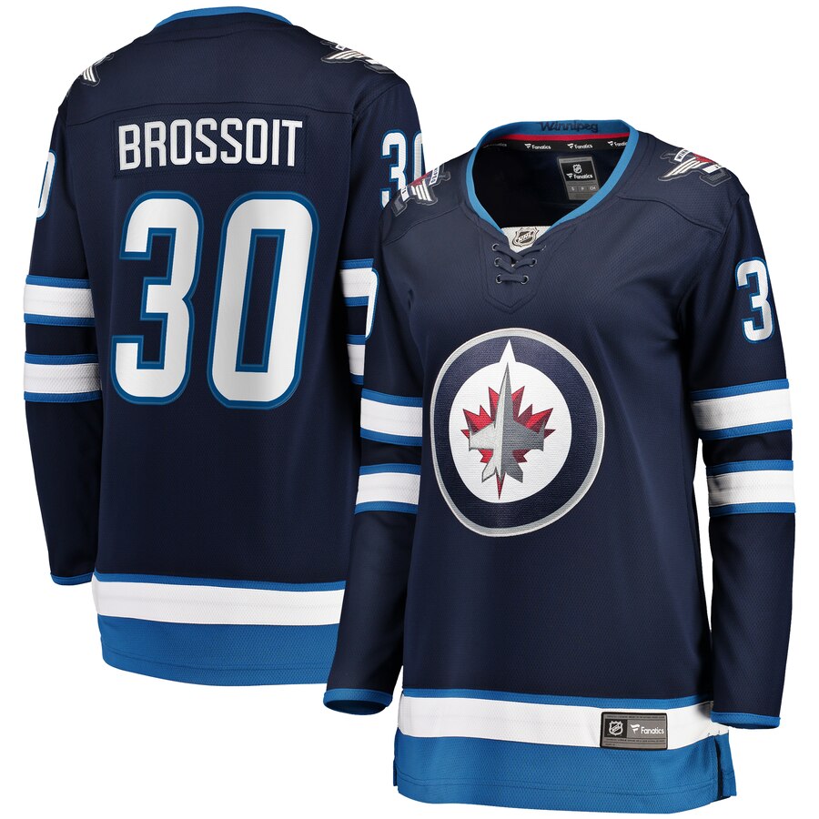 Laurent Brossoit Winnipeg Jets Fanatics Branded Womens Home Breakaway Player Jersey Navy