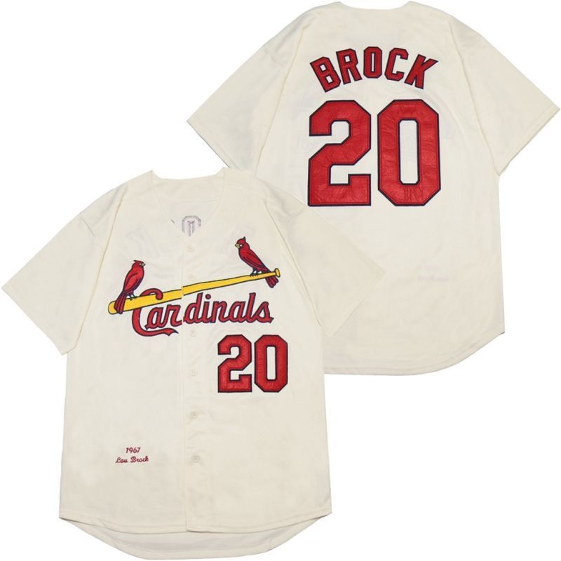 Legend Lou Brock 20 St Louis Cardinals 2020 Mlb White Jersey
