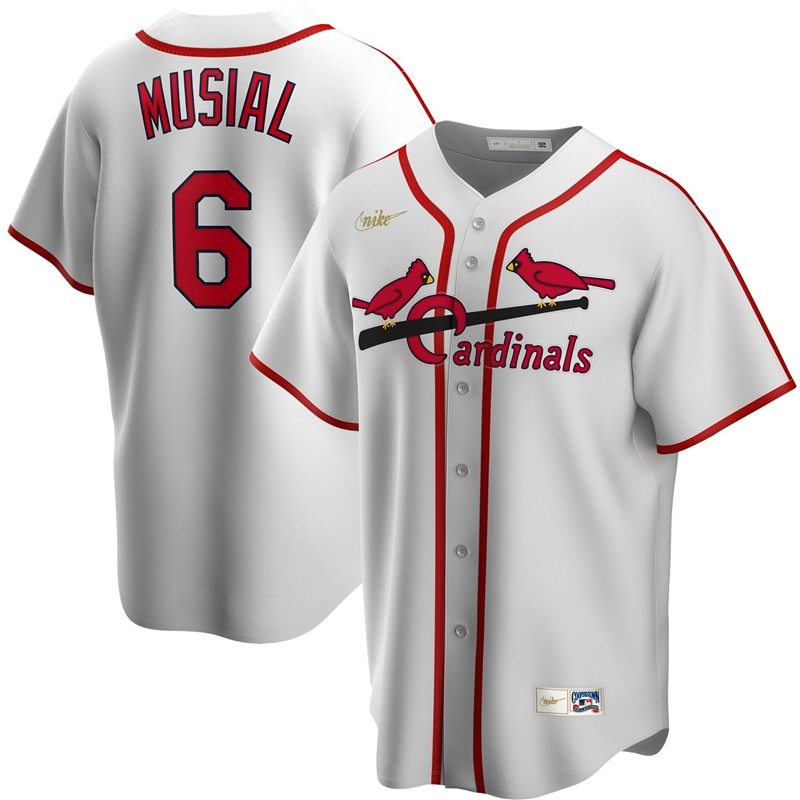 Legend Stan Musial 6 St Louis Cardinals 2020 Mlb White Jersey