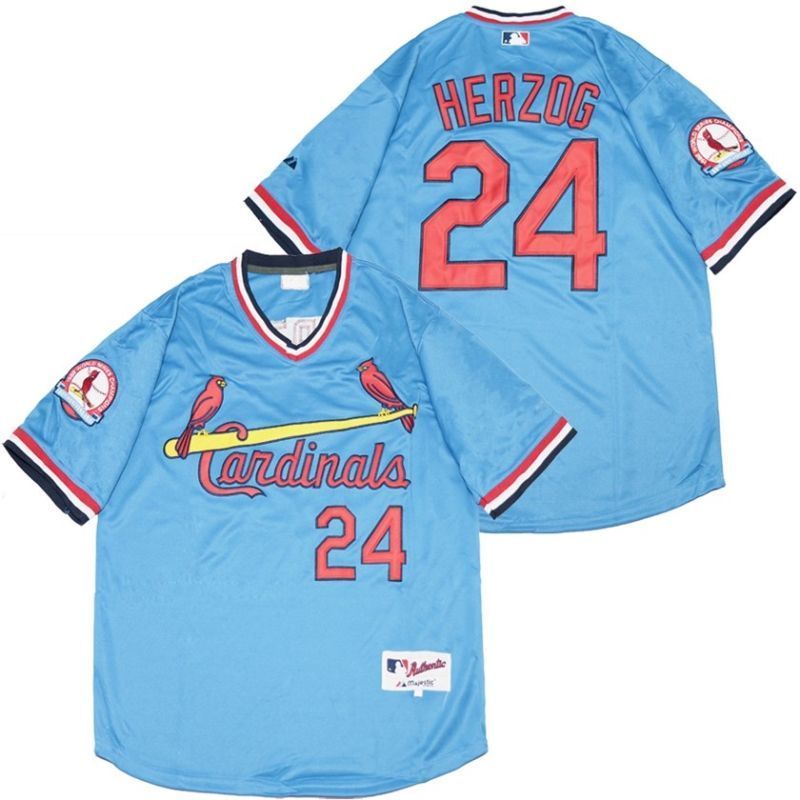 Legend Whitey Herzog 24 St Louis Cardinals 2020 Mlb Blue Jersey