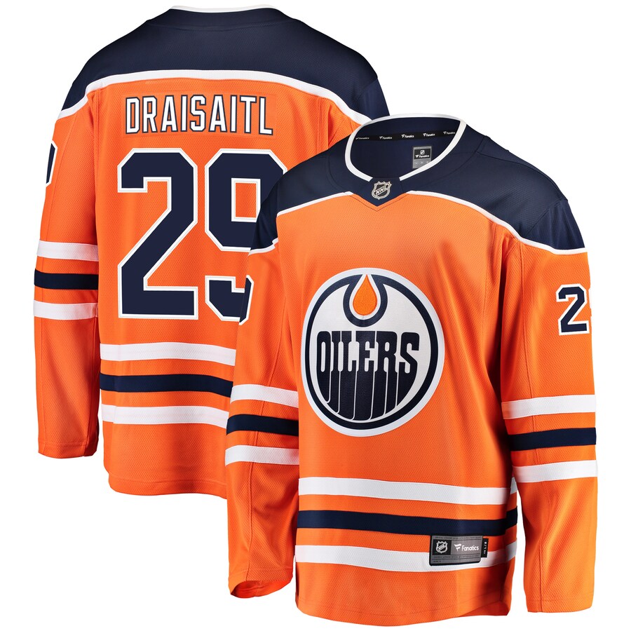 Leon Draisaitl Edmonton Oilers Fanatics Branded Breakaway Player Jersey Orange
