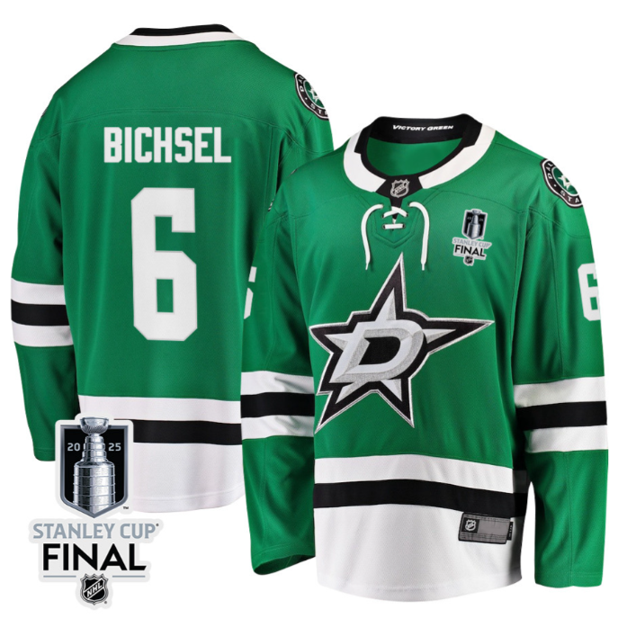 Lian Bichsel 6 Dallas Stars 2025 STANLEY CUP Final Patch Home Men Jersey Black