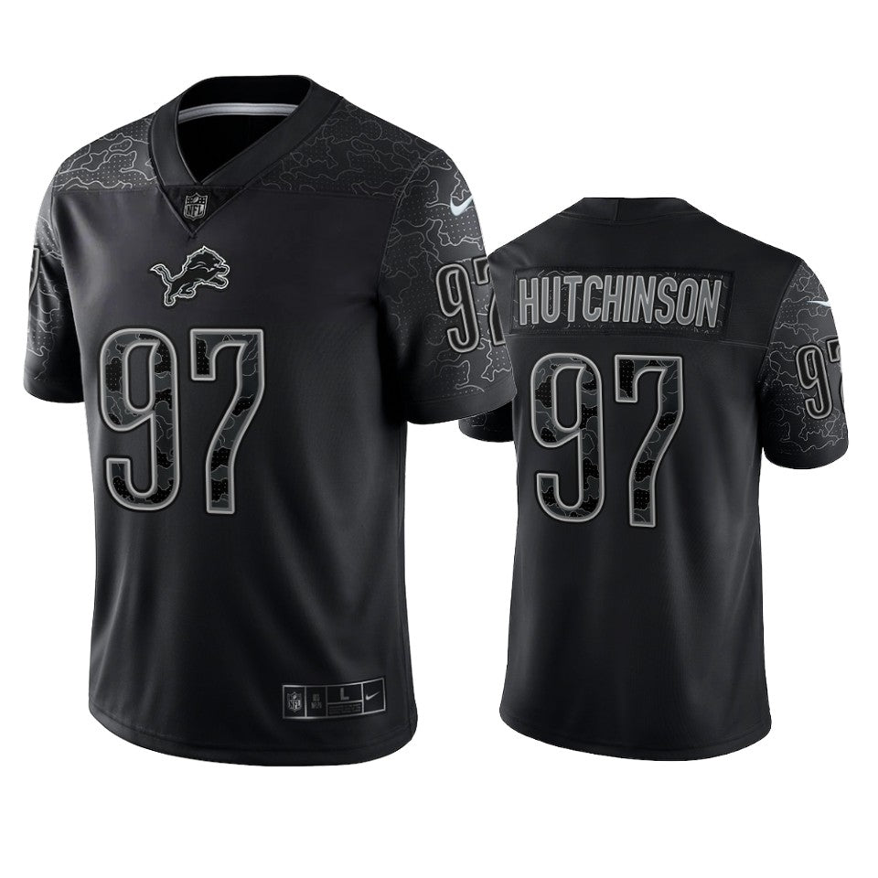 Lions Aidan Hutchinson Reflective Limited Black Jersey
