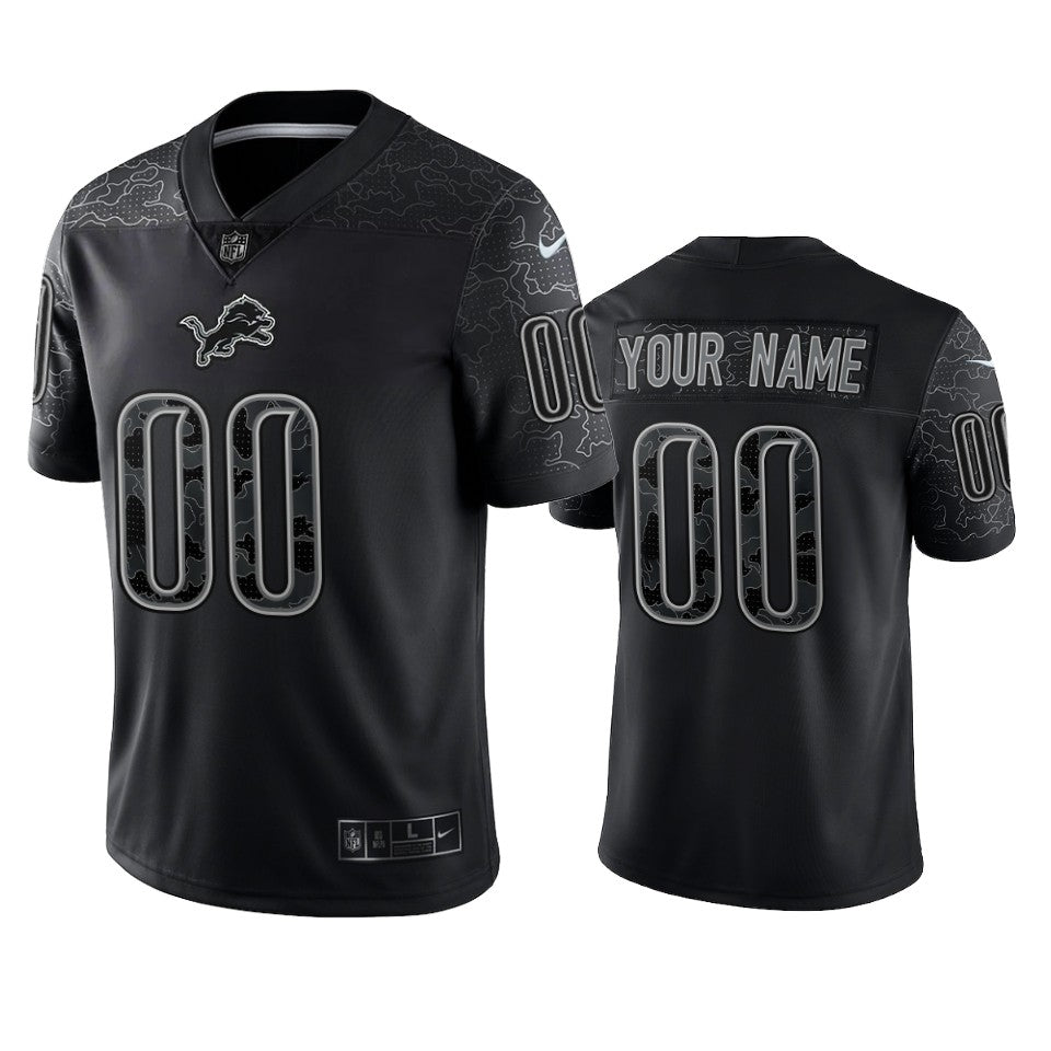 Lions Custom Reflective Limited Black Jersey