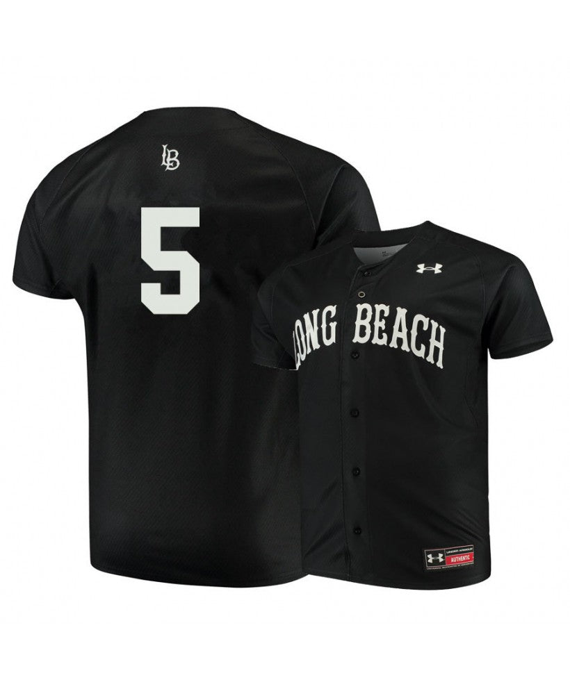 Long Beach State Dirtbags 5 Chase Luttrell Black Baseball Jersey