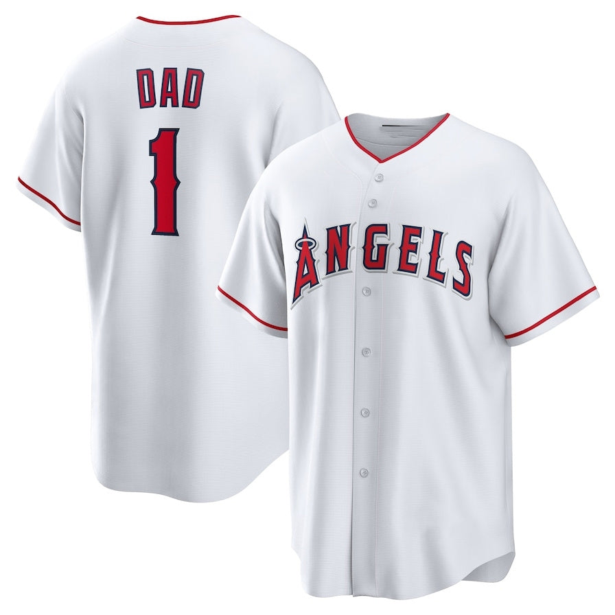 Los Angeles Angels #1 Dad Home Replica Jersey White Stitched Baseball Jersey