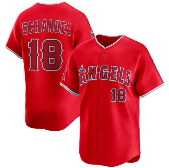 Los Angeles Angels #18 Nolan Schanuel Red Alternate Limited Stitched Baseball Je