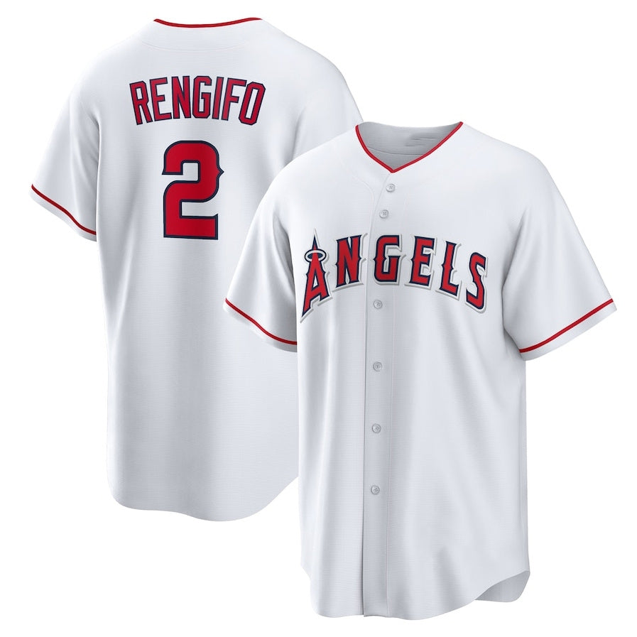 Los Angeles Angels #2 Luis Rengifo Home Replica Jersey White Stitched Baseball