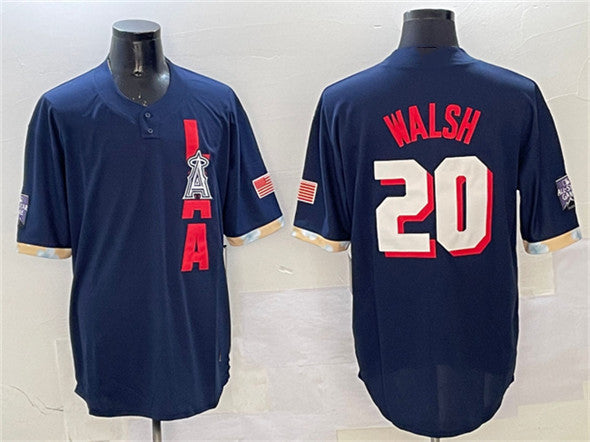 Los Angeles Angels #20 Jared Walsh 2021 Navy All-Star Cool Base Stitched Basebal