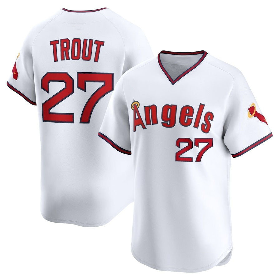 Los Angeles Angels #27 Mike Trout Alternate Limited Jersey White Stitched Base