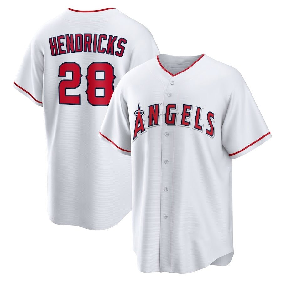 Los Angeles Angels #28 Kyle Hendricks Home Replica Jersey White Stitched Baseb