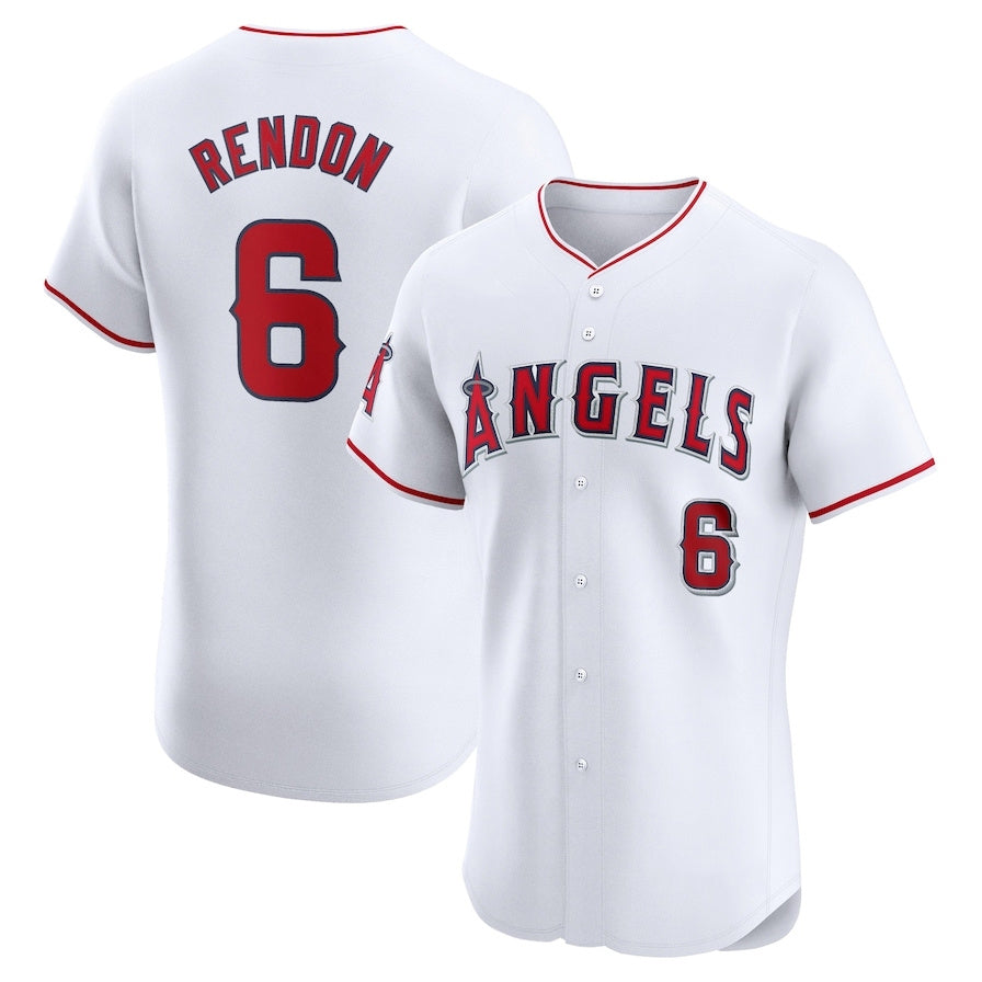 Los Angeles Angels #6 Anthony Rendon Home Elite Player Jersey White Stitched B
