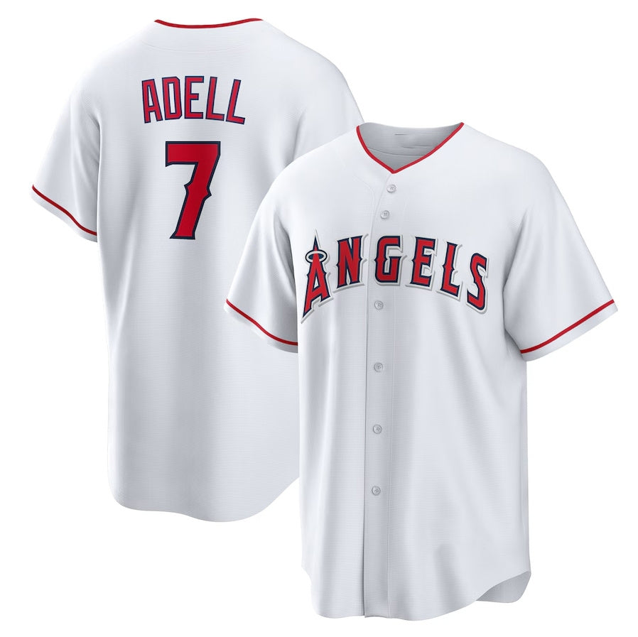 Los Angeles Angels #7 Jo Adell Home Replica Jersey White Stitched Baseball Jer