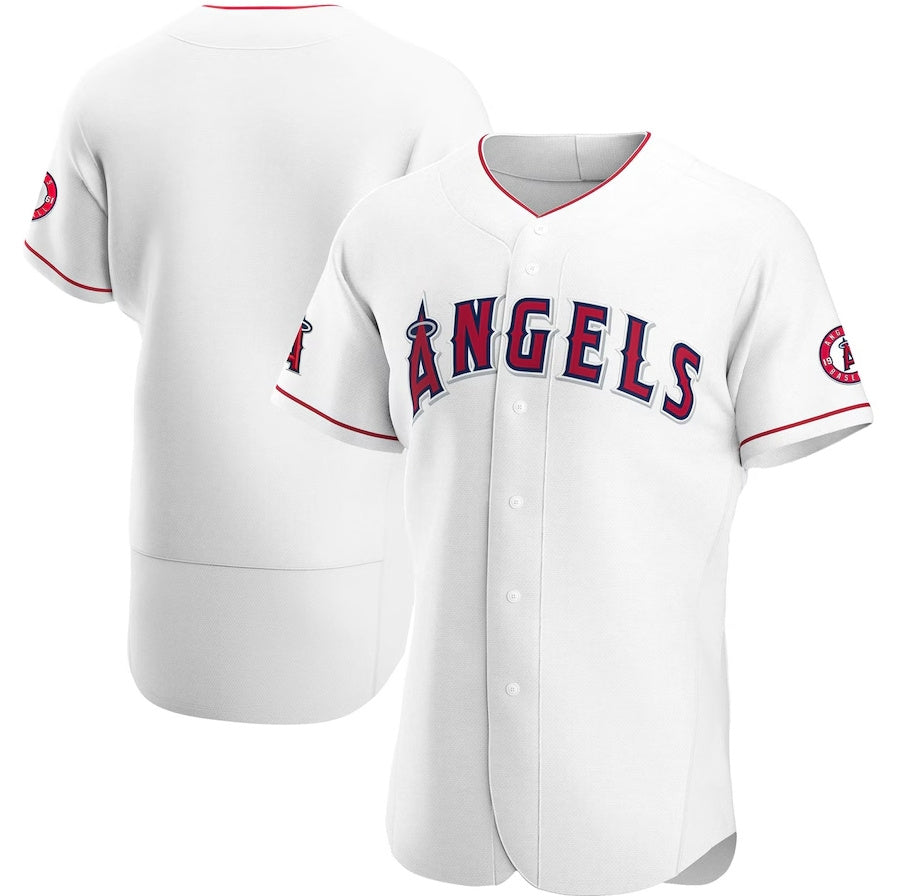 Los Angeles Angels Home Authentic Team Jersey White Stitched Baseball Jersey