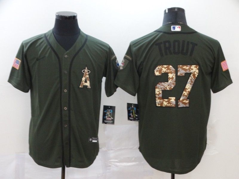 Los Angeles Angels Mike Trout 27 2020 Mlb Dark Green Jersey