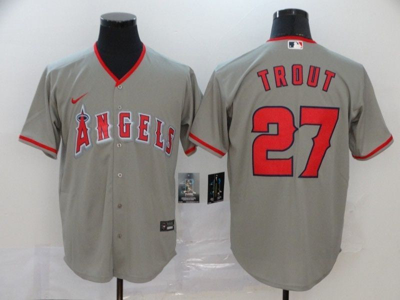 Los Angeles Angels Mike Trout 27 2020 Mlb Grey Jersey