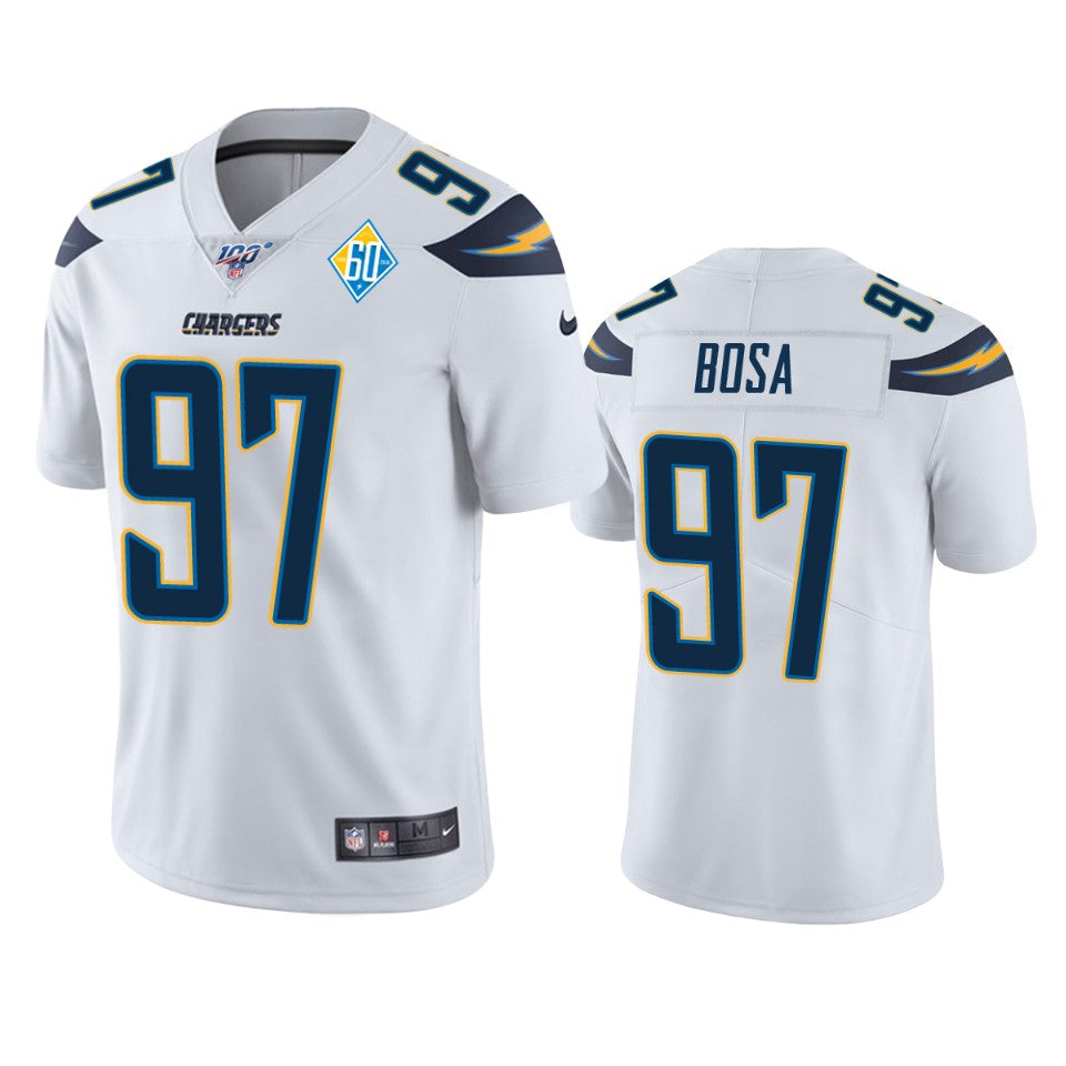 Los Angeles Chargers Joey Bosa White 60th Anniversary Vapor Limited Jersey