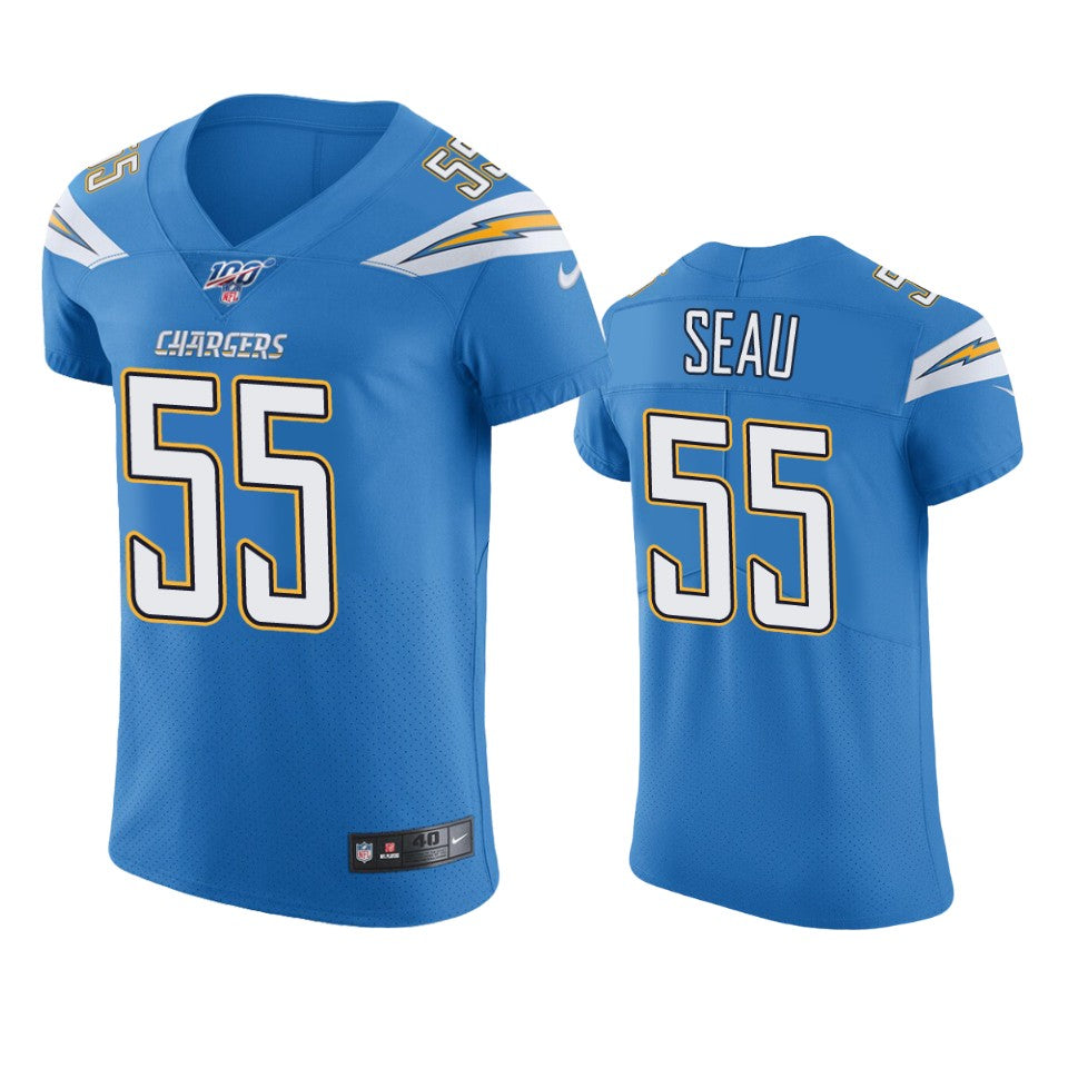 Los Angeles Chargers Junior Seau Powder Blue 100th Season Vapor Elite Jersey