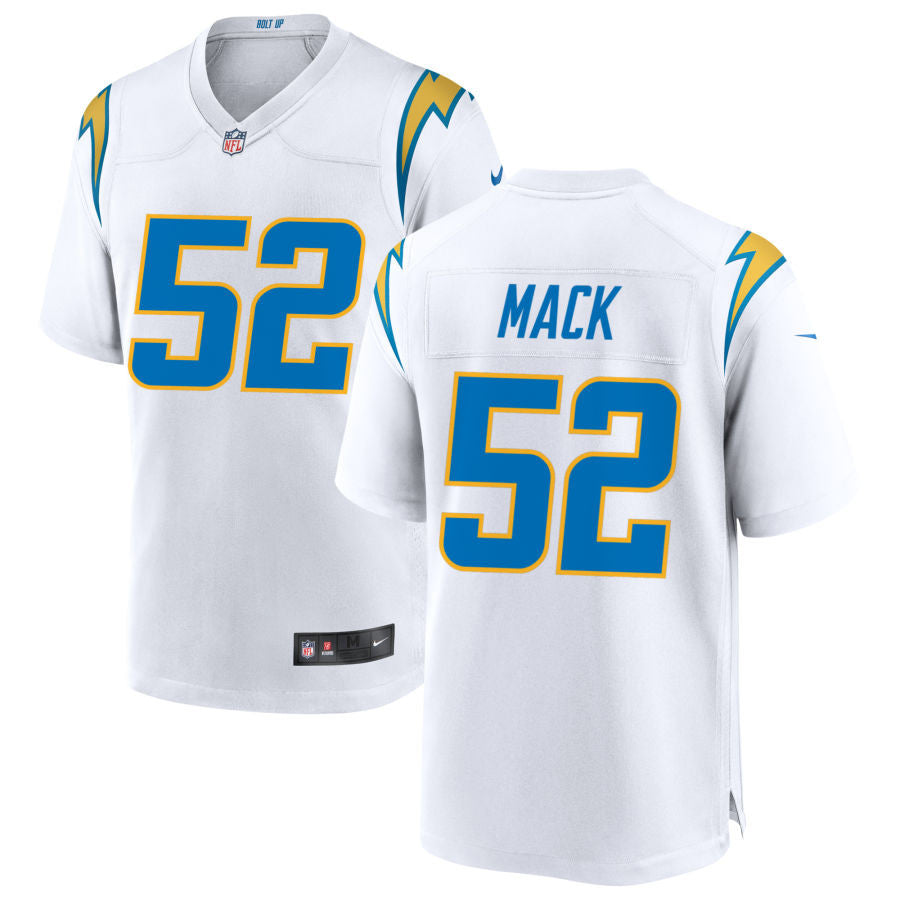 Los Angeles Chargers Khalil Mack 52 Nfl Game White Jersey Gift For Chargers Fans