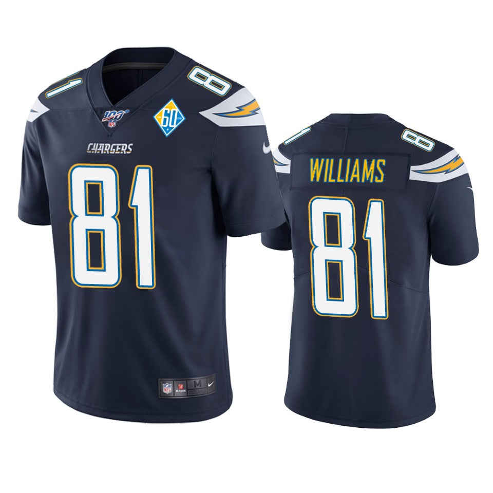 Los Angeles Chargers Mike Williams Navy 60th Anniversary Vapor Limited Jersey