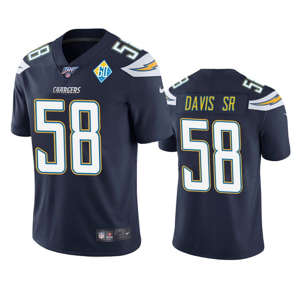 Los Angeles Chargers Thomas Davis Sr Navy 60th Anniversary Vapor Limited Jersey
